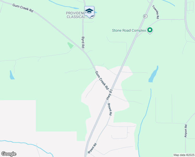 map of restaurants, bars, coffee shops, grocery stores, and more near 89 Gum Creek Road in Oxford