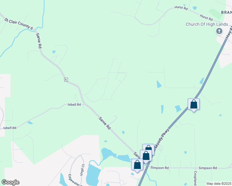 map of restaurants, bars, coffee shops, grocery stores, and more near 860 Maple Trace in Odenville