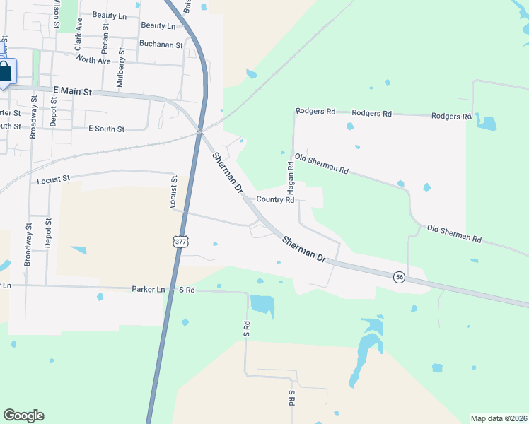 map of restaurants, bars, coffee shops, grocery stores, and more near 1203 Sherman Drive in Whitesboro