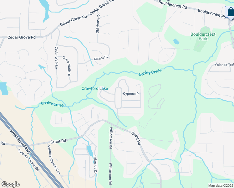 map of restaurants, bars, coffee shops, grocery stores, and more near 4341 Grant Forest Circle in Ellenwood