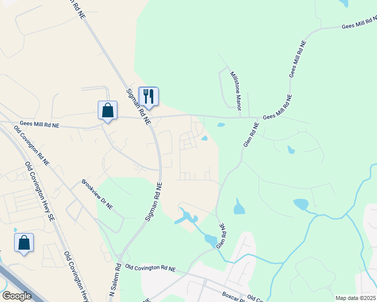 map of restaurants, bars, coffee shops, grocery stores, and more near 2688 Almand Lane in Rockdale County