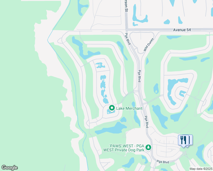 map of restaurants, bars, coffee shops, grocery stores, and more near 55153 Tanglewood in La Quinta
