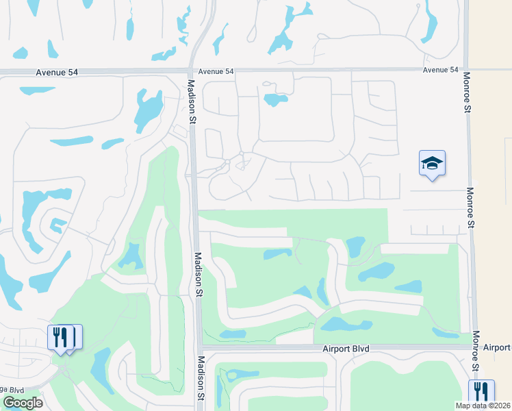 map of restaurants, bars, coffee shops, grocery stores, and more near 81240 Alydar Court in La Quinta