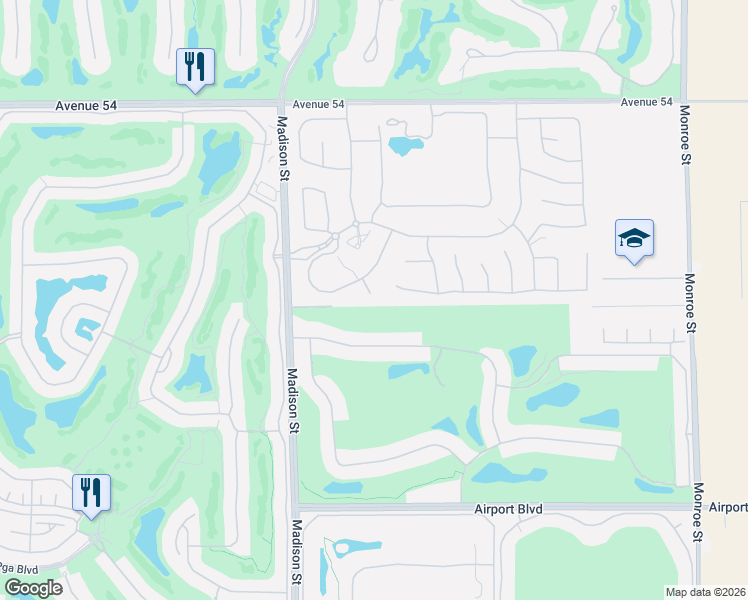 map of restaurants, bars, coffee shops, grocery stores, and more near 81240 Alydar Court in La Quinta