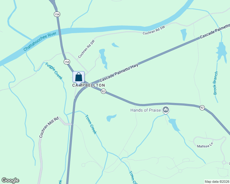 map of restaurants, bars, coffee shops, grocery stores, and more near 8455 Fairburn Rd in Fairburn