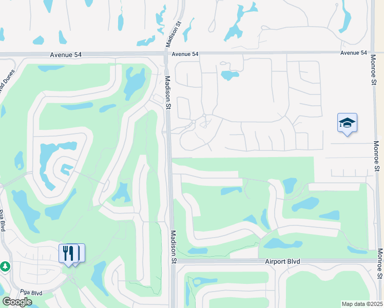 map of restaurants, bars, coffee shops, grocery stores, and more near 54860 Secretariat Drive in La Quinta