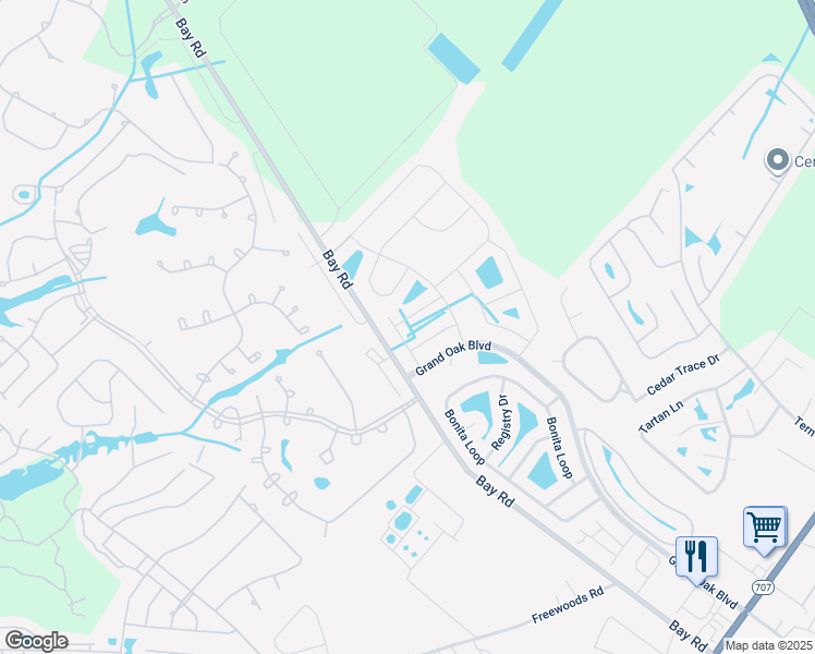 map of restaurants, bars, coffee shops, grocery stores, and more near 1729 Boyne Drive in Myrtle Beach
