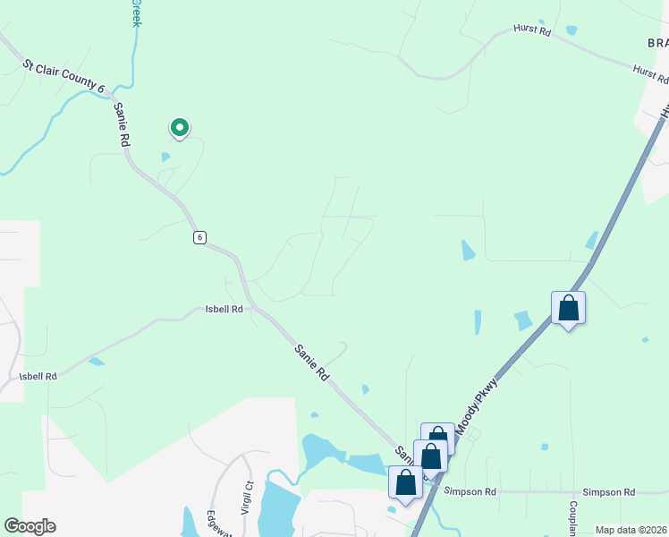 map of restaurants, bars, coffee shops, grocery stores, and more near 865 Maple Trace in Odenville