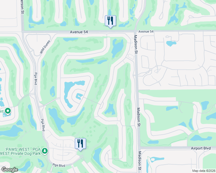 map of restaurants, bars, coffee shops, grocery stores, and more near 55161 Southern Hill in La Quinta