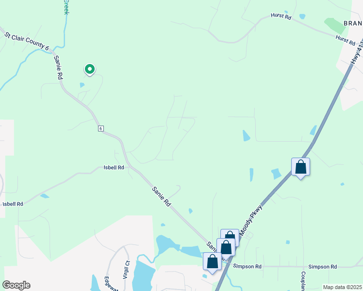 map of restaurants, bars, coffee shops, grocery stores, and more near 865 Maple Trace in Odenville