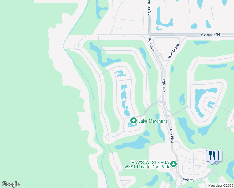 map of restaurants, bars, coffee shops, grocery stores, and more near 55138 Firestone in La Quinta