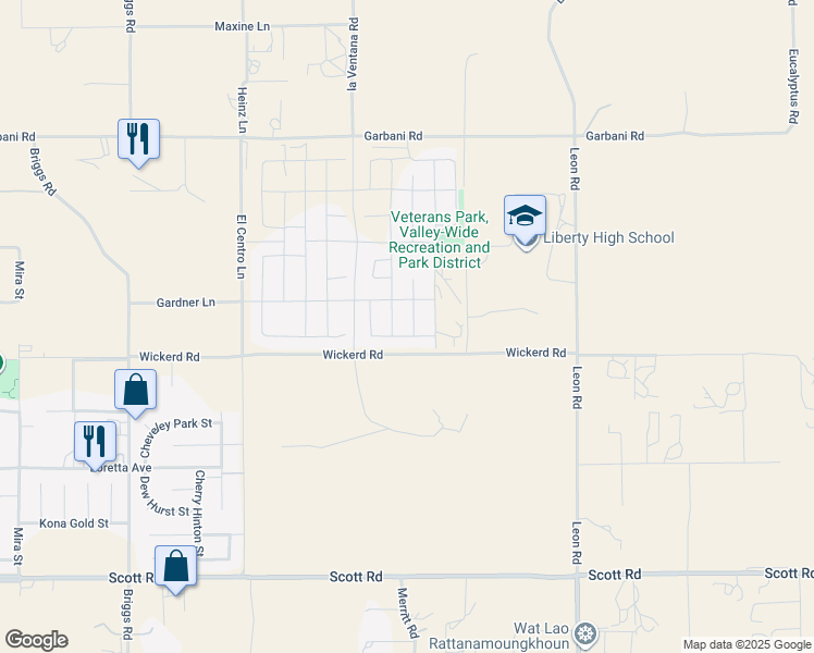 map of restaurants, bars, coffee shops, grocery stores, and more near 32785 Jaenichen Lane in Menifee