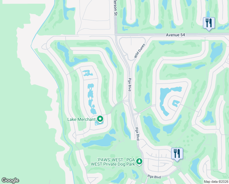 map of restaurants, bars, coffee shops, grocery stores, and more near 55090 Shoal Creek in La Quinta