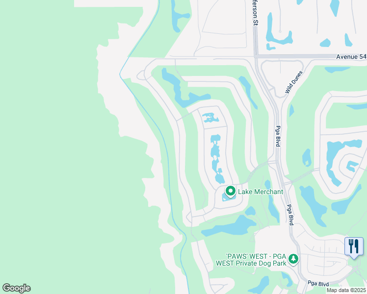 map of restaurants, bars, coffee shops, grocery stores, and more near 55070 Riviera in La Quinta