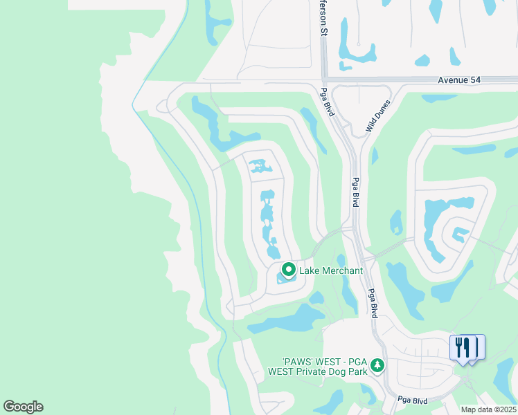 map of restaurants, bars, coffee shops, grocery stores, and more near 55177 Firestone in La Quinta