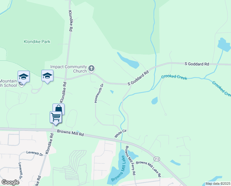 map of restaurants, bars, coffee shops, grocery stores, and more near 4367 Berline Drive in Stonecrest