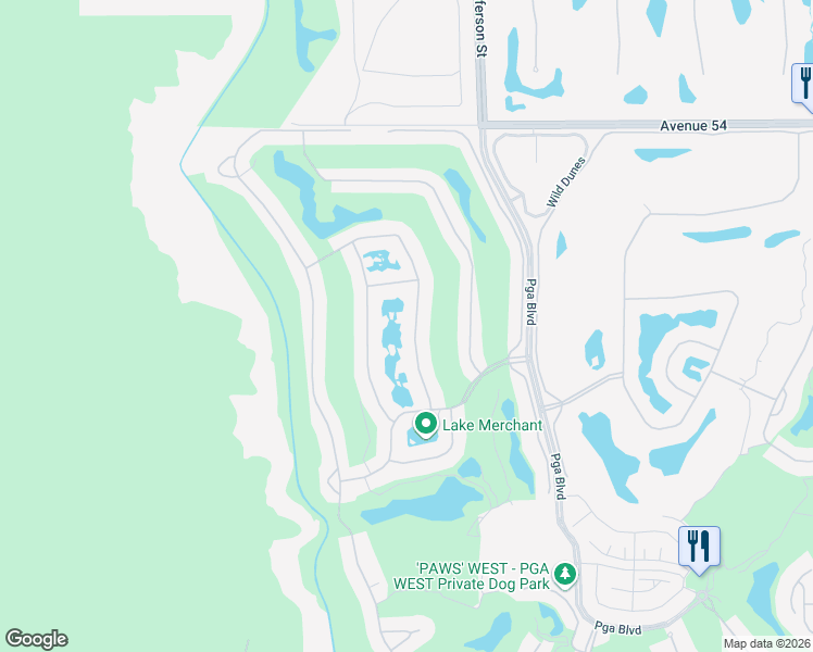 map of restaurants, bars, coffee shops, grocery stores, and more near 55111 Tanglewood in La Quinta