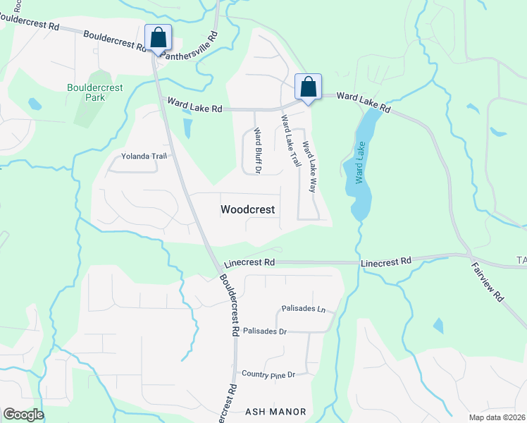 map of restaurants, bars, coffee shops, grocery stores, and more near 2718 Windrock Court in Ellenwood