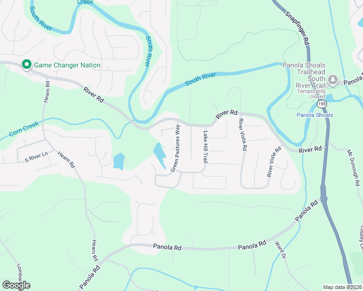 map of restaurants, bars, coffee shops, grocery stores, and more near 4395 Cannon walk in Ellenwood