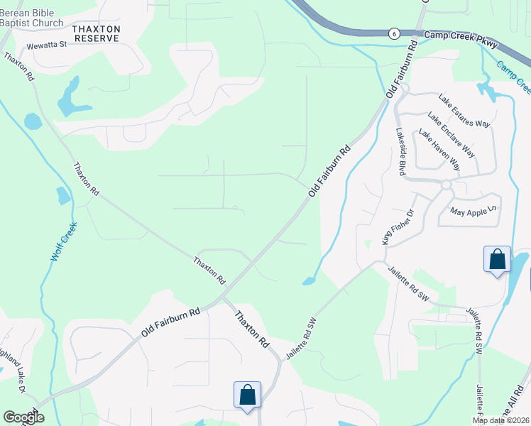 map of restaurants, bars, coffee shops, grocery stores, and more near 3885 Old Fairburn Road in Atlanta