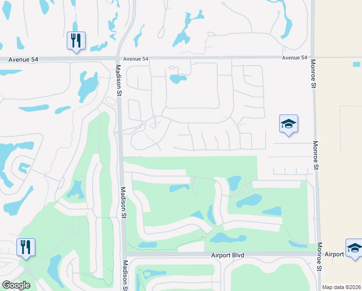map of restaurants, bars, coffee shops, grocery stores, and more near 81320 Thunder Gulch Way in La Quinta