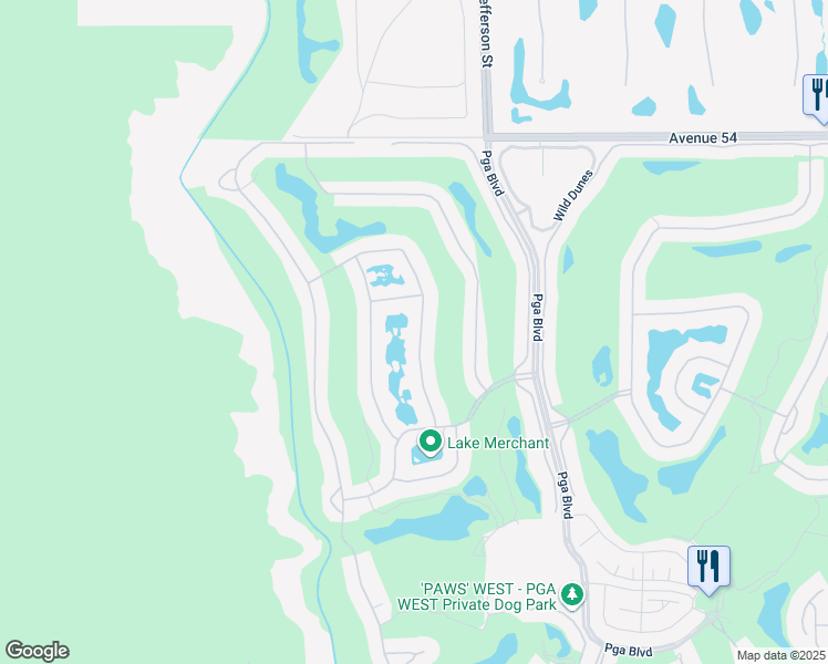 map of restaurants, bars, coffee shops, grocery stores, and more near 55153 Tanglewood in La Quinta