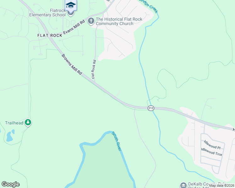 map of restaurants, bars, coffee shops, grocery stores, and more near Belmont Ridge in Stonecrest