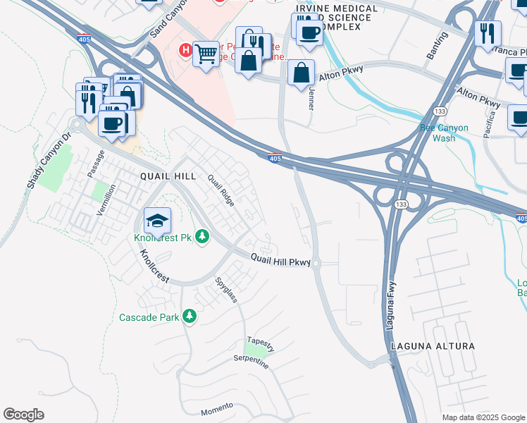 map of restaurants, bars, coffee shops, grocery stores, and more near 826 Rhythm in Irvine