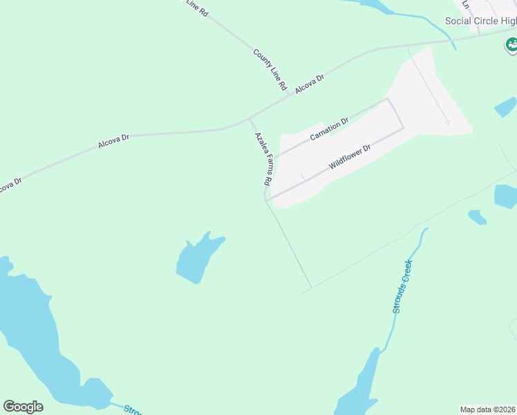 map of restaurants, bars, coffee shops, grocery stores, and more near 262 Azalea Farms Road in Social Circle