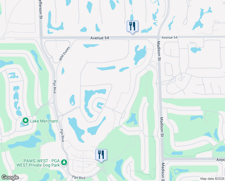 map of restaurants, bars, coffee shops, grocery stores, and more near 56266 Pebble Beach in La Quinta