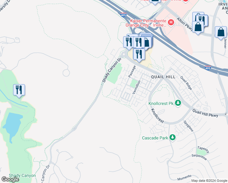 map of restaurants, bars, coffee shops, grocery stores, and more near 237 Terra Cotta in Irvine