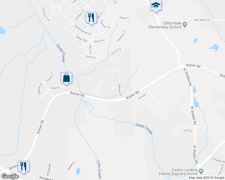 map of restaurants, bars, coffee shops, grocery stores, and more near Saintvry Path in Atlanta