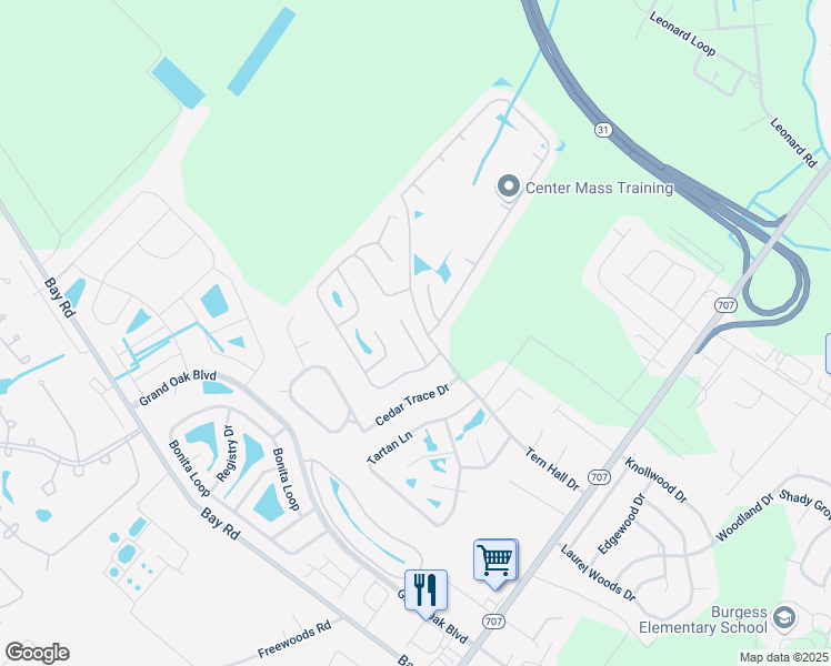 map of restaurants, bars, coffee shops, grocery stores, and more near 214 Kestrel Court in Myrtle Beach