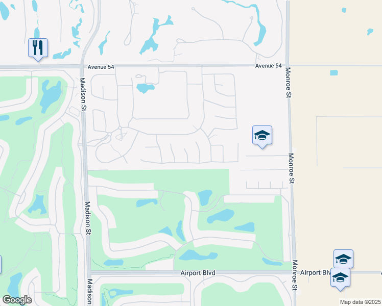 map of restaurants, bars, coffee shops, grocery stores, and more near 54860 Apollo Court in La Quinta