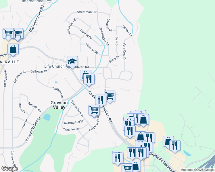 map of restaurants, bars, coffee shops, grocery stores, and more near 2576 Wright Street in Birmingham