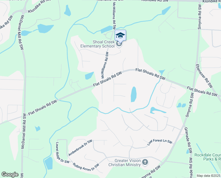 map of restaurants, bars, coffee shops, grocery stores, and more near 1605 Flat Rock Drive Southwest in Conyers