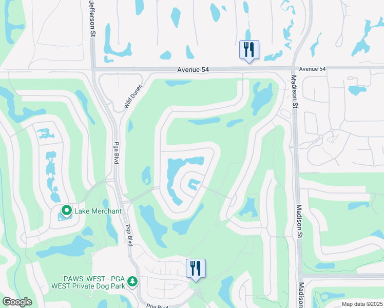 map of restaurants, bars, coffee shops, grocery stores, and more near 80483 Pebble Beach in La Quinta