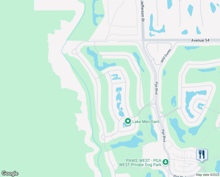 map of restaurants, bars, coffee shops, grocery stores, and more near 55005 Firestone in La Quinta
