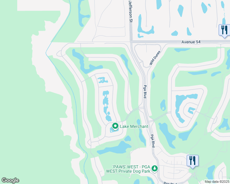 map of restaurants, bars, coffee shops, grocery stores, and more near 54958 Tanglewood in La Quinta