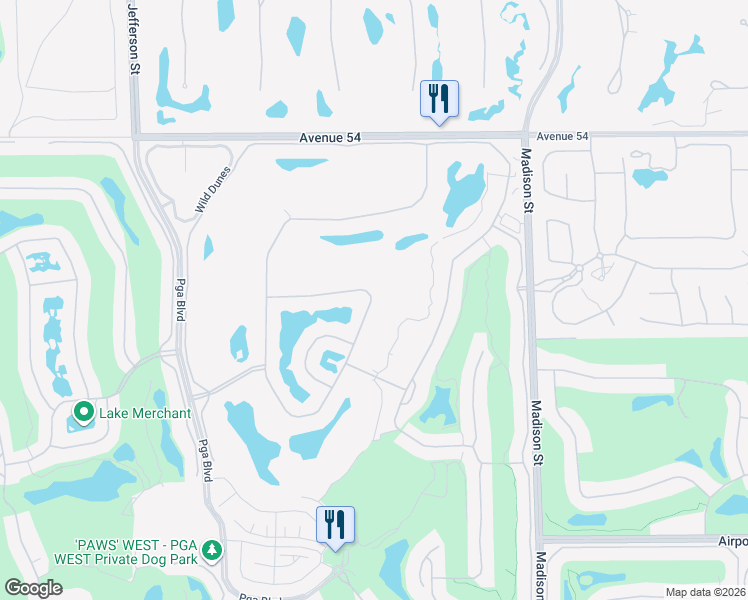 map of restaurants, bars, coffee shops, grocery stores, and more near 56266 Pebble Beach in La Quinta