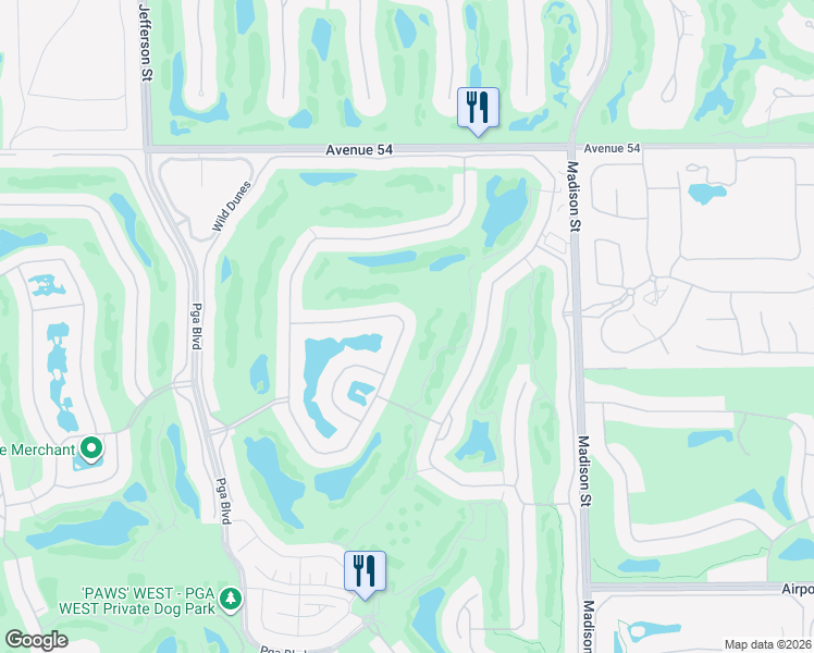map of restaurants, bars, coffee shops, grocery stores, and more near 56360 Pebble Beach in La Quinta