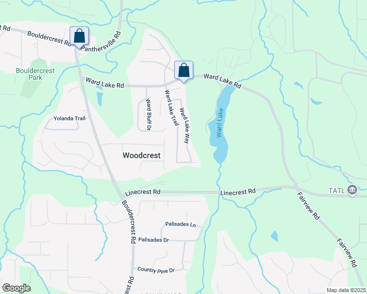 map of restaurants, bars, coffee shops, grocery stores, and more near 2921 Ward Lake Way in Ellenwood