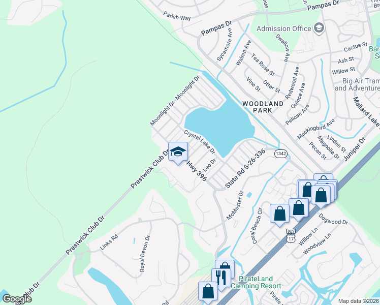 map of restaurants, bars, coffee shops, grocery stores, and more near 2713 Sagittarius Drive in Myrtle Beach