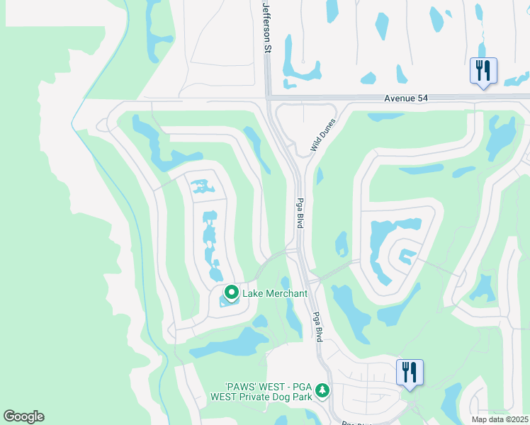 map of restaurants, bars, coffee shops, grocery stores, and more near 54936 Shoal Creek in La Quinta