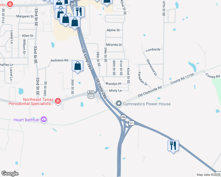map of restaurants, bars, coffee shops, grocery stores, and more near 3900 Brandyn Place in Paris