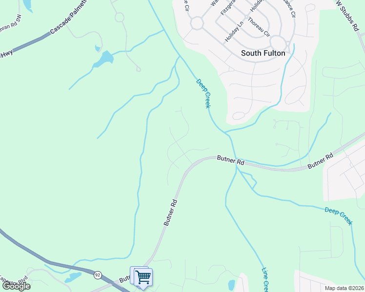 map of restaurants, bars, coffee shops, grocery stores, and more near 3920 Grassy Trace in Fairburn