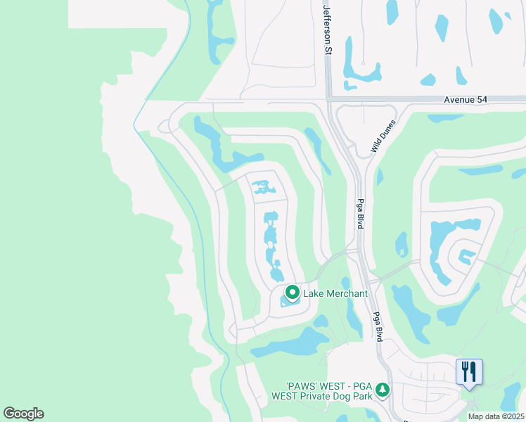 map of restaurants, bars, coffee shops, grocery stores, and more near 54917 Firestone in La Quinta