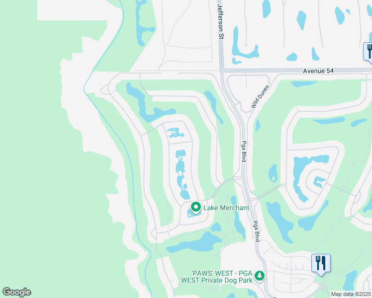 map of restaurants, bars, coffee shops, grocery stores, and more near 54973 Tanglewood in La Quinta