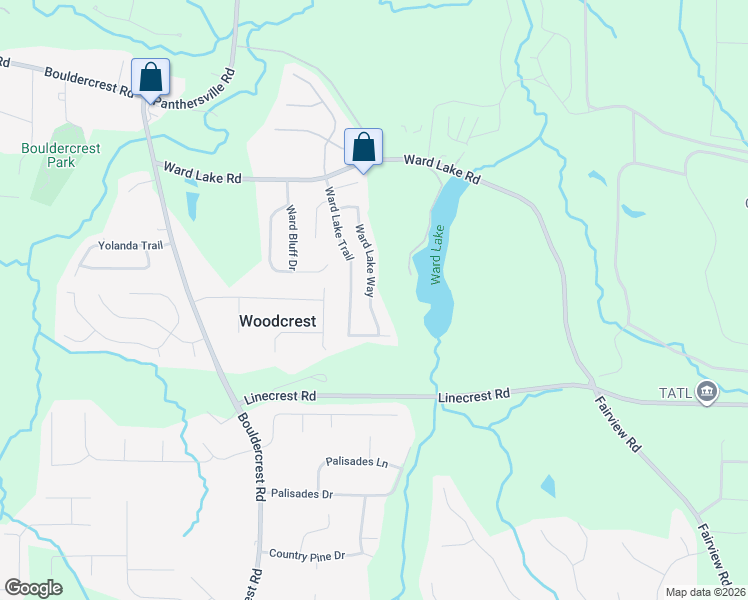map of restaurants, bars, coffee shops, grocery stores, and more near 2916 Ward Lake Way in Ellenwood