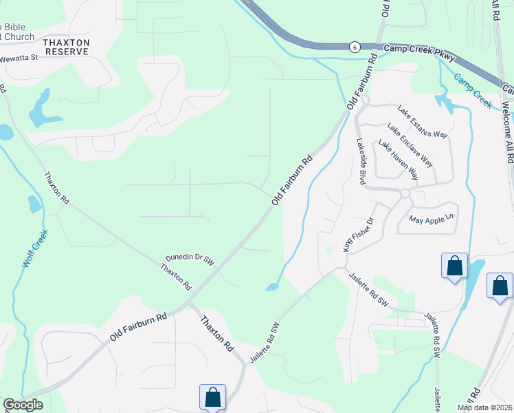 map of restaurants, bars, coffee shops, grocery stores, and more near 3900 Old Fairburn Road in Atlanta
